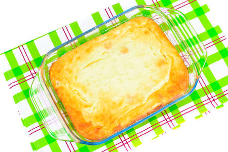 Delicious Baked Cottage Cheese Casserole. Studio Photo