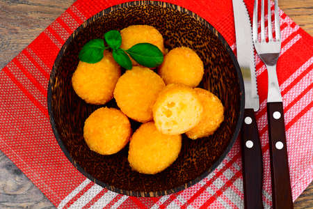 Food without meat: potato donuts. Studio Photo