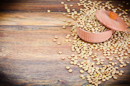 Green Lentils Rustic Background Studio Photoの写真素材