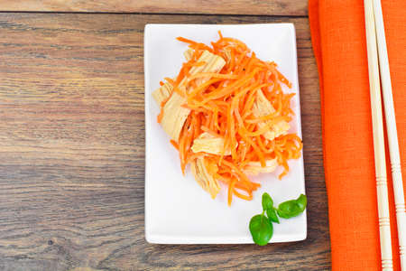 Carrot salad, salt, sugar, onion, garlic, vegetable oil, balsamic vinegar Studio Photoの写真素材