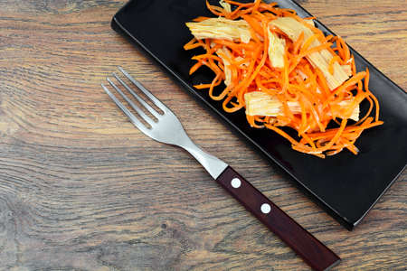 Carrot salad, salt, sugar, onion, garlic, vegetable oil, balsamic vinegar Studio Photoの写真素材