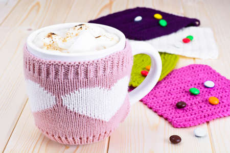 Big Cup of Coffee with Cream Studio Photoの写真素材