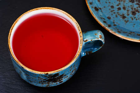 Cup of Tea on Dark Background Studio Photoの写真素材