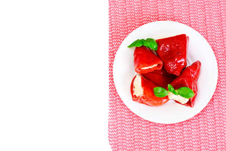 Paprika Stuffed with Goat Cheese Studio Photoの写真素材