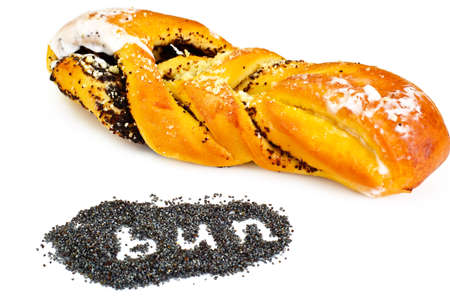 Bun with Poppy Seeds Studio Photoの写真素材