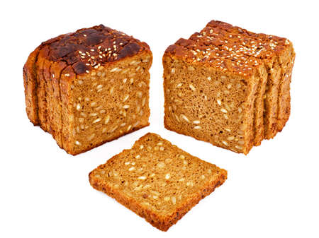 Whole Wheat Bread Isolated on White Background
