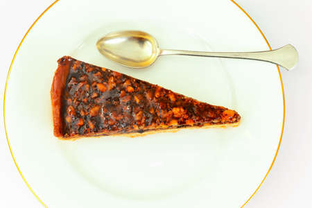 Homemade Cakes: Walnut Cake on Plate. Studio Photoの写真素材