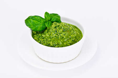 Pesto Sauce with Basil Studio Photoの写真素材