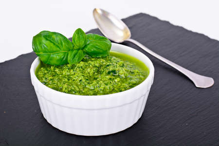 Pesto Sauce with Basil Studio Photoの写真素材