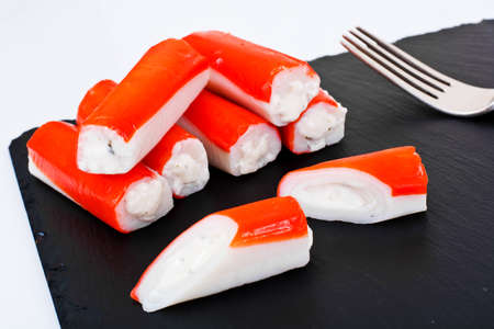 Crab Sticks Stuffed with Cream Cheese Studio Photoの写真素材