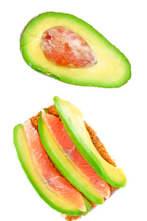Sandwiches with Avocado and Salmon Studio Photoの写真素材