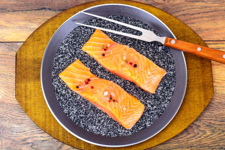 Fresh Salmon. Studio Photoの写真素材