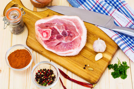 A Piece of Fresh Raw Pork, Meat Studio Photoの写真素材