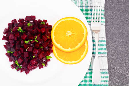 Beetroot Salad with Orange Studio Photoの写真素材