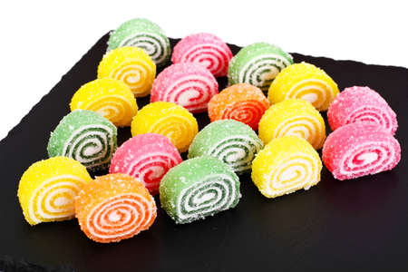 Sweet Candied Fruit Jelly on Dark Background Studio Photo