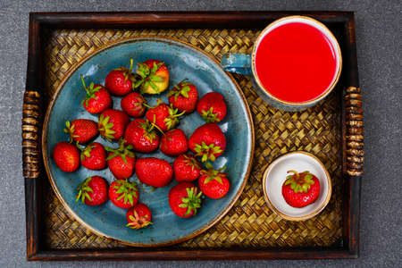 Tasty Sweet Strawberry Compote Studio Photoの写真素材