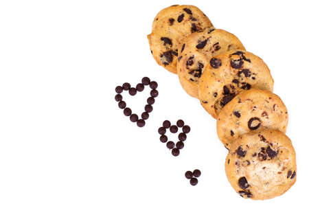 Cookies with Chocolate Drops Studio Photoの写真素材