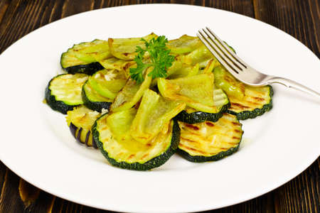 Fried Zucchini with Cheese and Seasoning. Studio Photoの写真素材