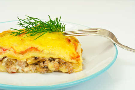 Lasagna with Minced Meat Studio Photoの写真素材