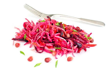 Salad with Beets, Carrots, Cabbage and Celery Studio Photoの写真素材