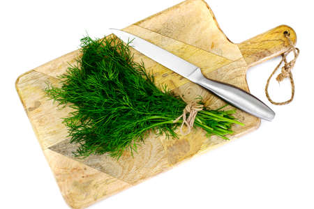 Fresh Juicy Dill on Wooden Background Studio Photoの写真素材