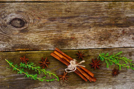 Abstract Christmas Natural Background in Grey Boards Stuidio Photoの写真素材