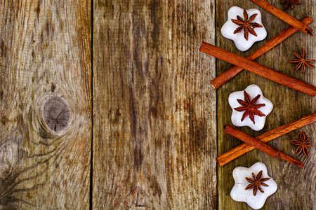 Abstract Christmas Natural Background in Grey Boards Stuidio Photoの写真素材