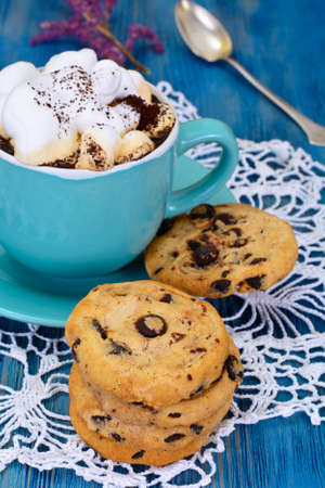 Cookies with Chocolate Drops Studio Photoの写真素材