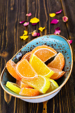 Sweet Candied Fruit Jelly Studio Photoの写真素材