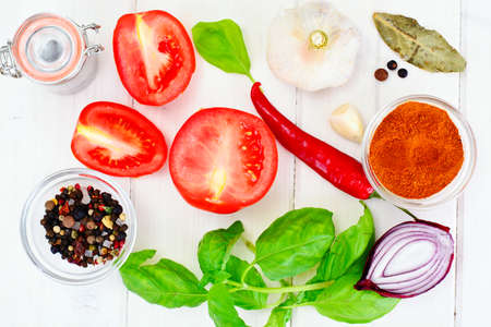 Carrot Tomato Soup in Plate. National Italian Cuisine. Studio Photoの写真素材
