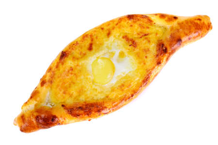 Georgian National Dish Pie with Cheese and Caraway Khachapuri Studio Photoの写真素材