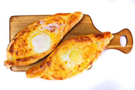 Georgian National Dish Pie with Cheese and Caraway Khachapuri Studio Photoの写真素材