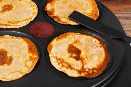 Pancakes with Flax Flour Studio Photoの写真素材
