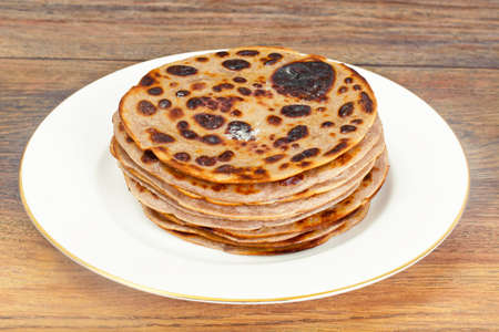 Pancakes with Flax Flour Studio Photoの写真素材