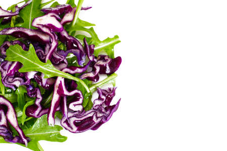 Arugula Salad and Red Cabbage Studio Photoの写真素材