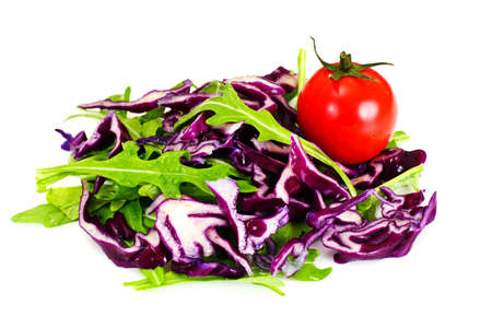 Arugula Salad and Red Cabbage Studio Photoの写真素材
