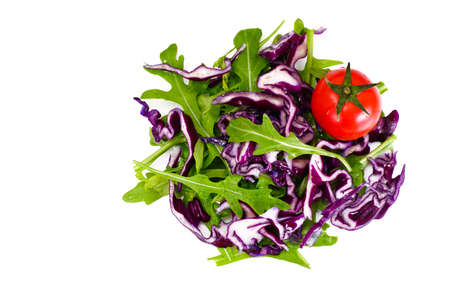 Arugula Salad and Red Cabbage Studio Photoの写真素材