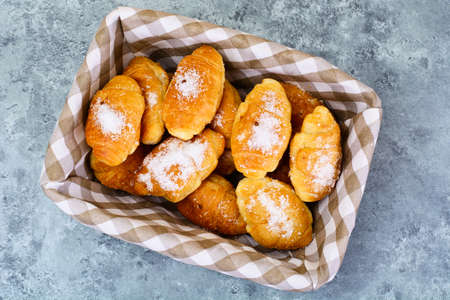 Delicious Crispy French Croissants Studio Photoの写真素材