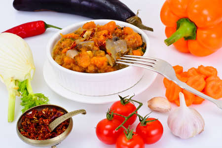 Vegetable Stew with Mushrooms Studio Photoの写真素材