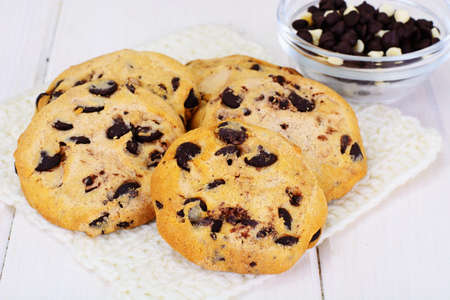 Cookies with Chocolate Drops Studio Photoの写真素材
