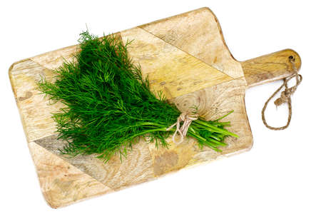 Fresh Juicy Dill on Wooden Background Studio Photoの写真素材