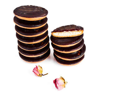 Biscuits with Jam and Chocolate Stuio Photoの写真素材