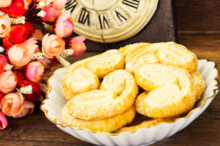 Sugar Puff Cookies on Plate. Studio Photoの写真素材
