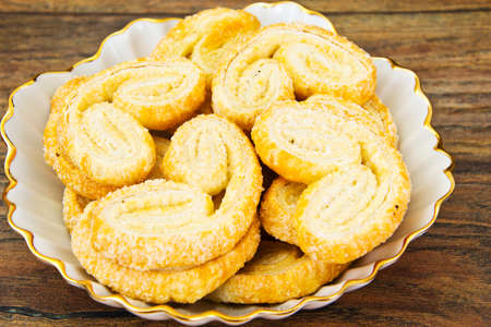 Sugar Puff Cookies on Plate. Studio Photoの写真素材