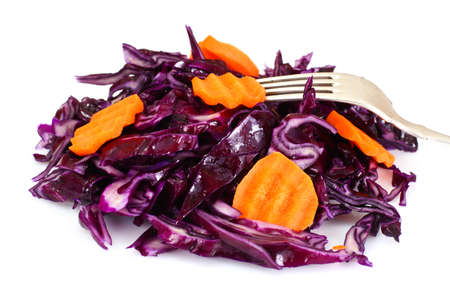 Salad of Red Cabbage with Vegetable Oil. Diet Food. Studio Photoの写真素材