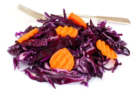 Salad of Red Cabbage with Vegetable Oil. Diet Food. Studio Photoの写真素材
