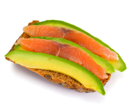 Sandwiches with Avocado and Salmon Studio Photoの写真素材