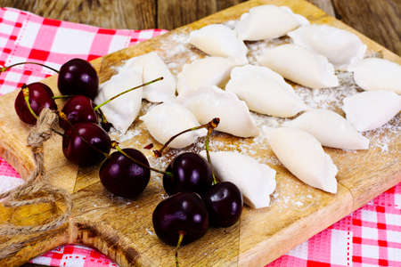 Dumplings with Cherries Studio Photoの写真素材