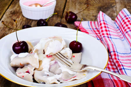 Dumplings with Cherries Studio Photoの写真素材
