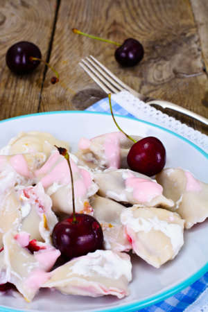 Dumplings with Cherries Studio Photoの写真素材